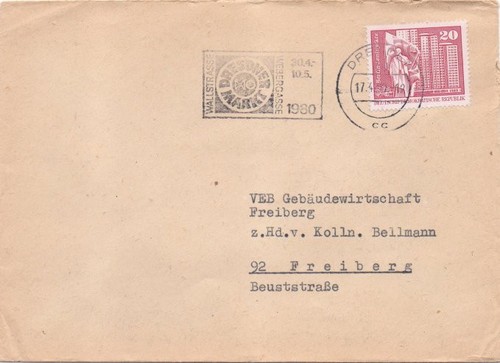 Ddr brief mit - ddr,, serienstempel