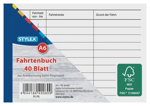 Fahrtenbuch din quer - fahrtenbuch, a6