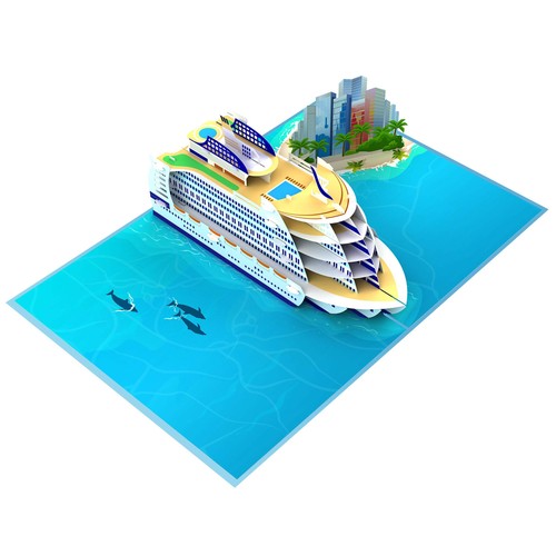 Kreuzfahrtschiff pop karte - kreuzfahrtschiff, pop-up